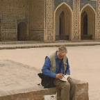 2012 karel eykman binnenplaats de Kalon koranschool in Bukhara, Oezbekistan